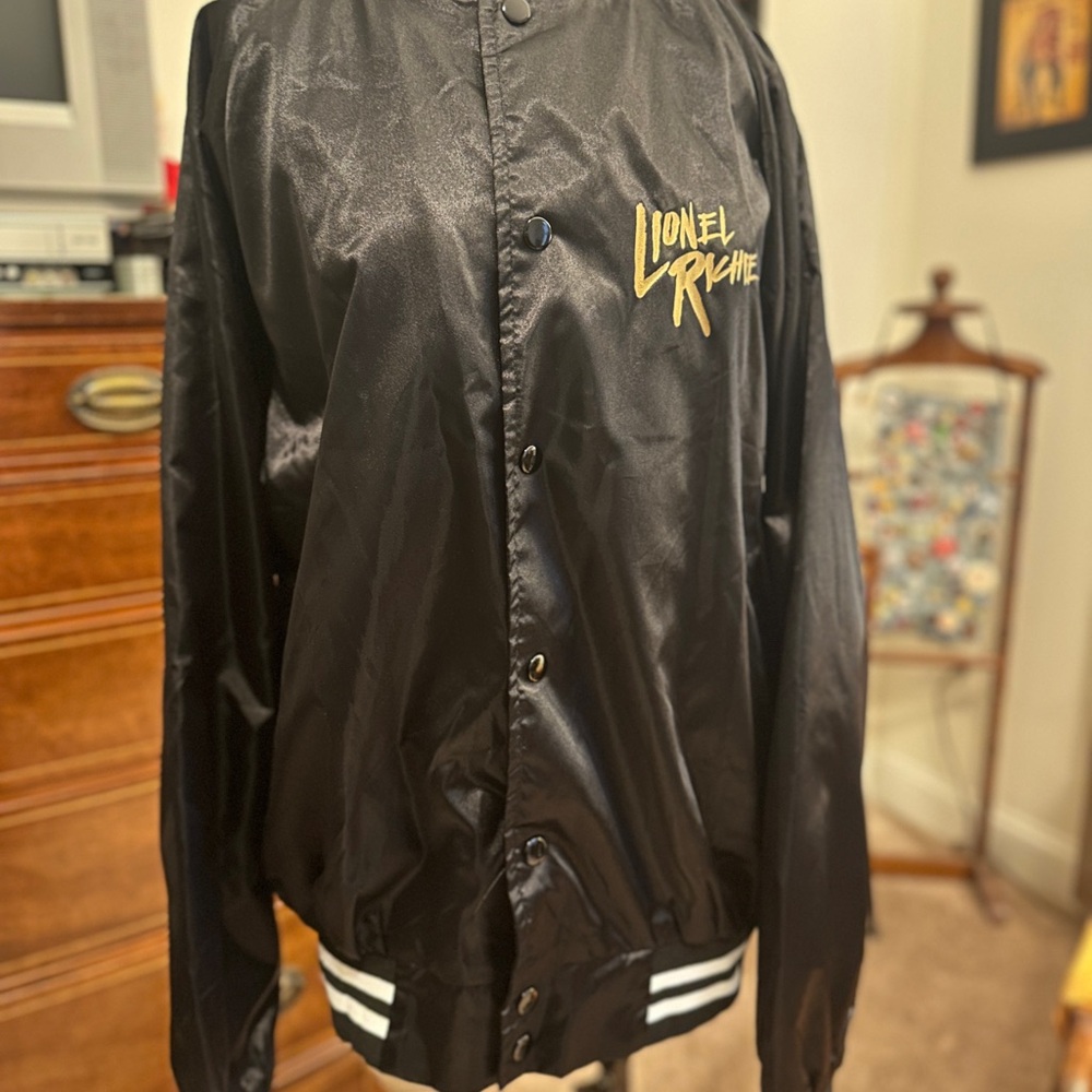 Unisex Lionel Richie Running With The Night Black Gold Bomber Varsity Jacket - Picture 5 of 7